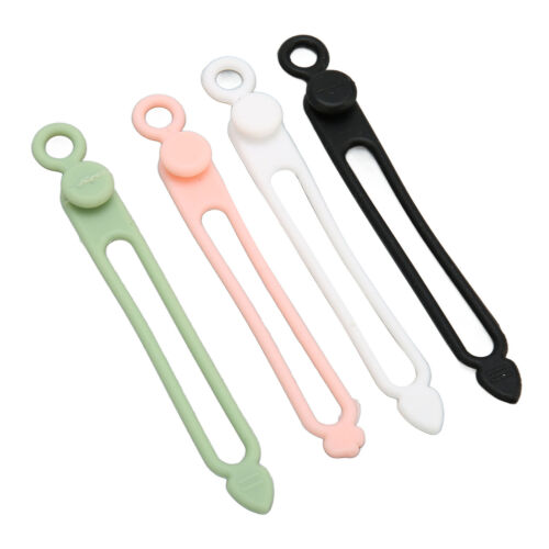 5 Pcs Silicone Data Cable Storage Straps Reusable Wire Management Strap