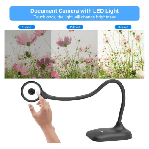 USB Document Camera 2K 5MP Autofocus Image Invert USB Webcam Visualizer With LED