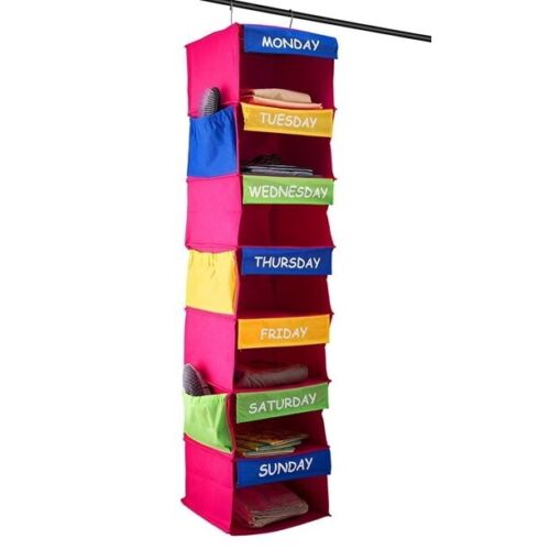 7 Shelf Storage Daily Activity Kids Hanging Cloth Organizer for Closet Solutions