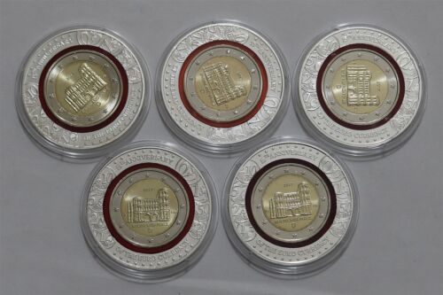 GERMANY RHEINLAND COLLECTION IN BOX 5×2 euro COINS BOX + COA B68 #233