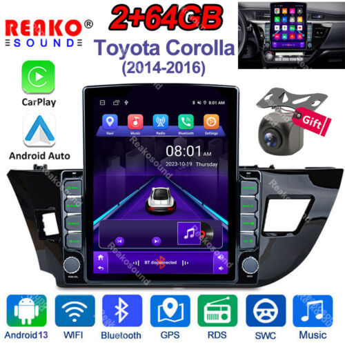 2+64G 9.7” For Toyota Corolla 2014-2016 Android 13 GPS Car Radio Stereo CarPlay