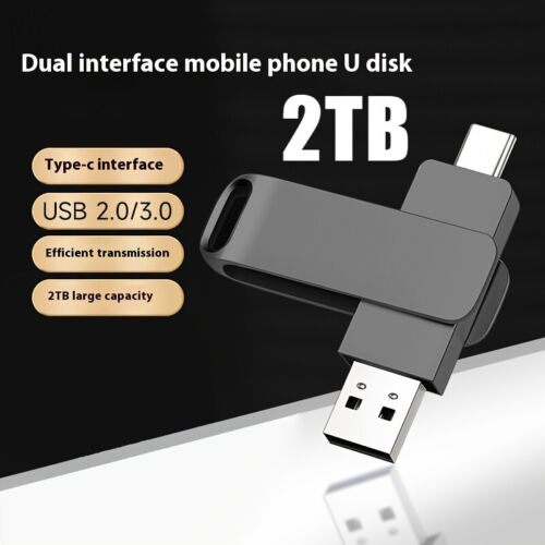 Large Capacity 2TB USB Flash Drive Type-C Dual Interface Mobile Phone and Comput