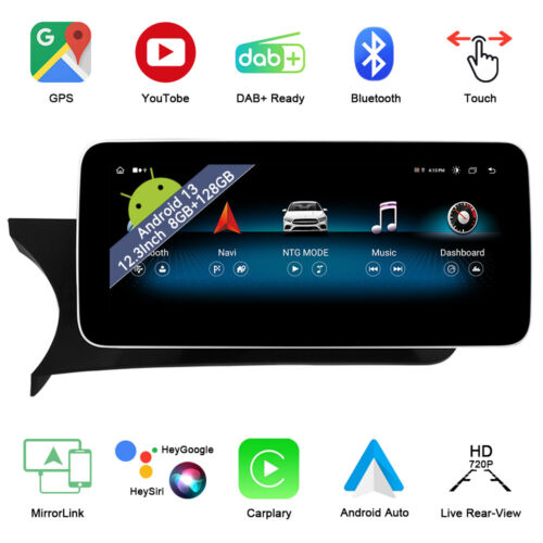 12.3″ 8+128GB Car Stereo CarPlay GPS 8Core Android Auto For Benz C Class W204