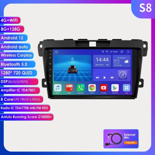 8+128GB Android12 Car Radio For Mazda CX-7 2007-2014 Carplay GPS NAV Player DSP