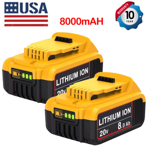 20V 8Ah Replacement For DeWalt DCB206 20Volt Max Li-Ion DCB207 Lithium Battery