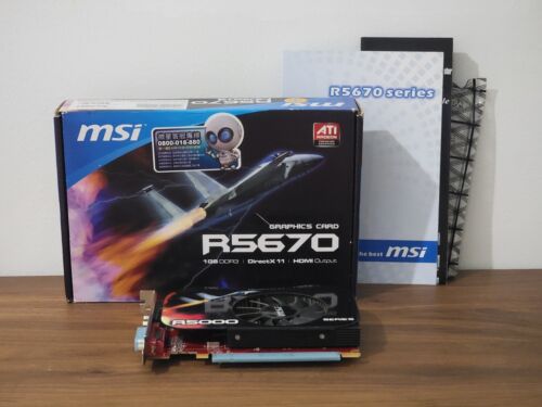 MSI R5670 PMD1G PCI-E ATI Radeon HDMI DVI DisplayPort 800Mhz 1G DDR3 Ram