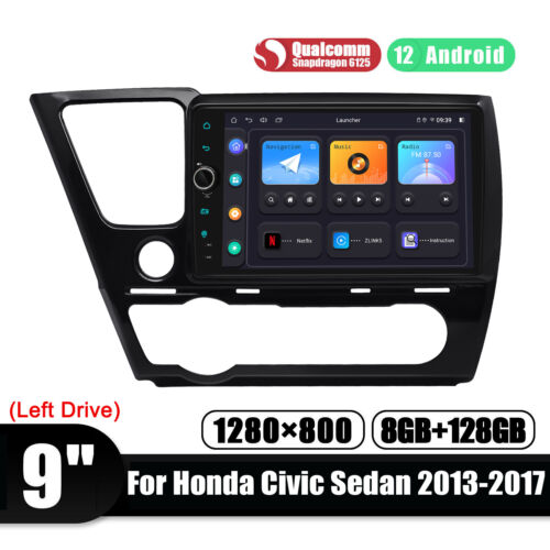 For 13-17 Honda Civic Sedan JOYING 9 Inch CarPlay Radio with 8+128GB Mirror Link