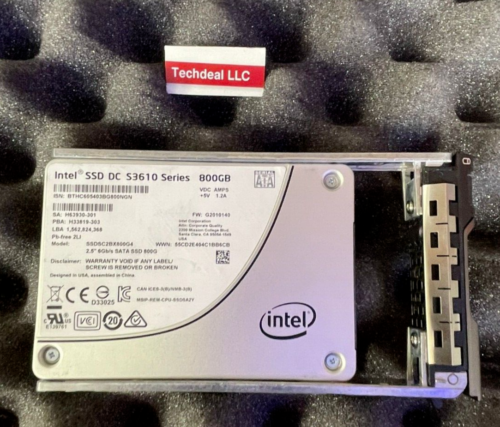 Intel SSD DC S3610 Series 800GB 2.5″ SATA SSD 6Gb/s SSDSC2BX800G4 with caddy