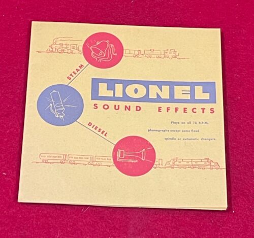 ORIGINAL LIONEL 1951 – 1954 DIESEL & STEAM SOUND EFFECTS 78RPM RECORD W/HOLDER