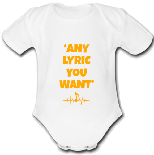 The @ Latency babygrow Baby vest grow music gift custom LYRIC ORANGE