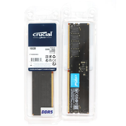 Crucial 32G 2X16GB 5600MHz NON-ECC UDIMM RAM PC5-44800 Desktop CT2K16G56C46U5