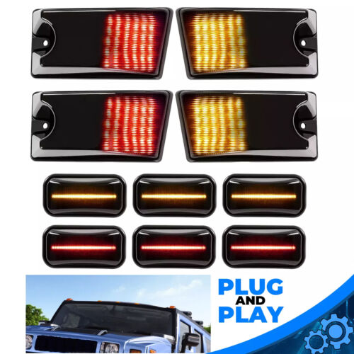 For Hummer H2 03-09 Smoke Led Cab Running Lights Marker lights Top Roof Lamps