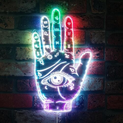 ADVPRO  Psychic Readings Fortune Teller Hand RGB Dynamic Glam LED Sign