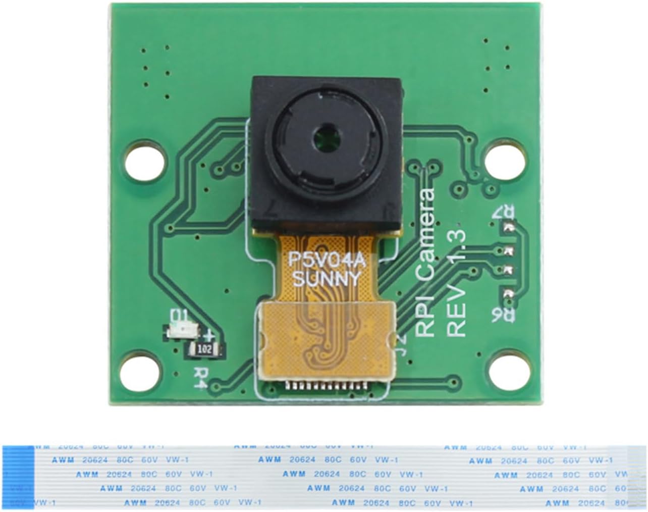 Camera Module 5MP 1080p Webcam Module Support OV5647 with Ribbon Cable Replacement for RPi 2/4/3B+