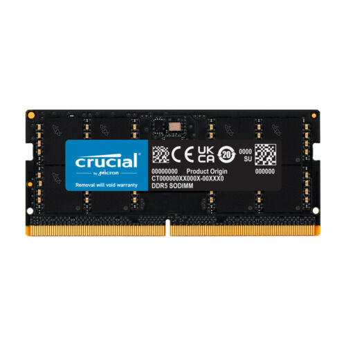 Crucial 16GB 5600MHz DDR5 SODIMM PC5-44800 Laptop Memory 1RX8 CT16G56C46S5