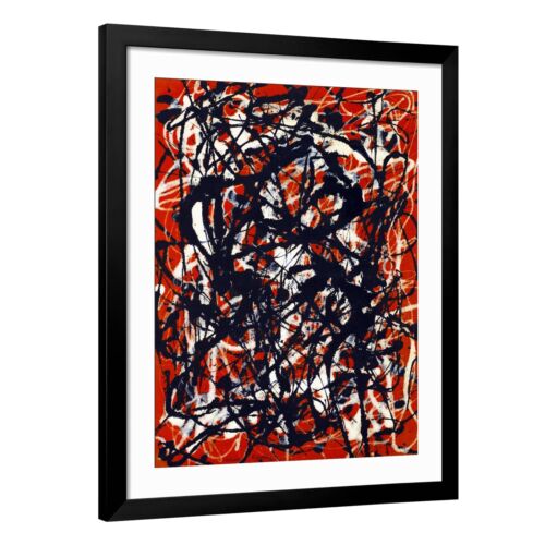 INVIN ART Extra Large Framed Canvas Giclee Print Art Free Form by Jackson Pol…