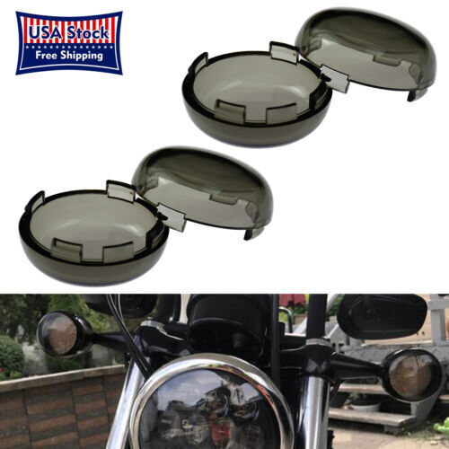 4Pcs Smoke Turn Signal Lens Bullet Cover Fit For Harley Sportster 883 1200 FLHX