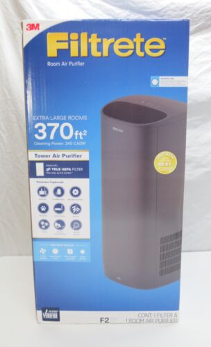 NEW Filtrete Room True Hepa Air Purifier for Extra Large Rooms 370 ft, Black