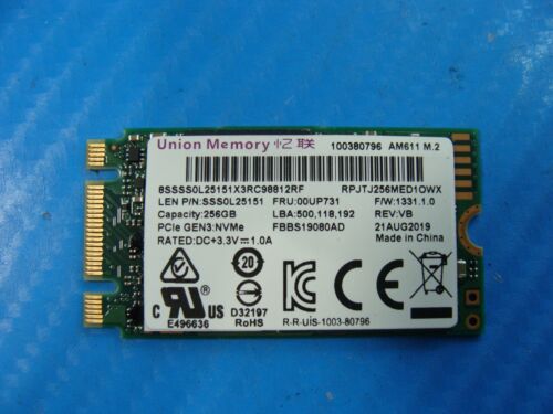 Lenovo ThinkPad E495 Union Memory NVMe 256GB SSD Drive 00UP731 SSS0L25151