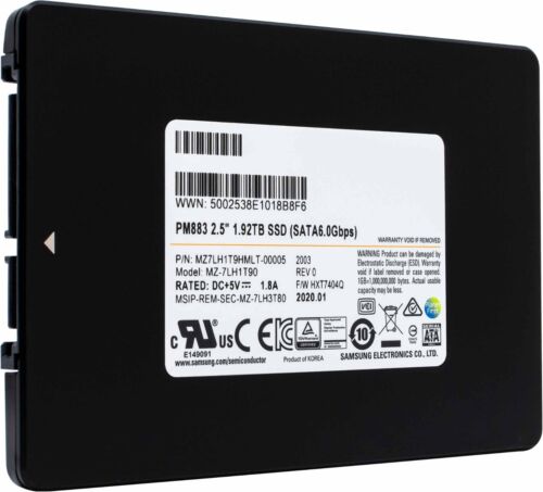 Samsung PM883a 1.92TB SATA 6Gb/s 2.5″ Enterprise SSD MZ-7LH1T90