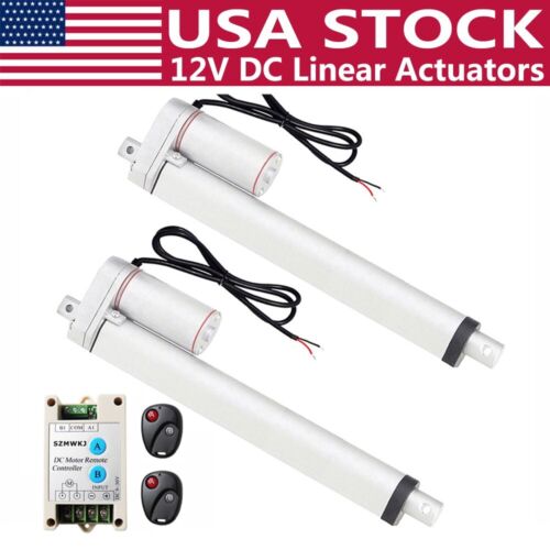 2 Linear Actuators 12″ Motor &Positive Inversion Controller Electric Medical Car