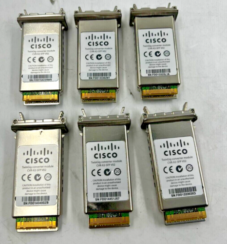 Lot of 6: Cisco CVR-X2-SFP V02 TwinGig Converter Modules C0UIAF9CAB