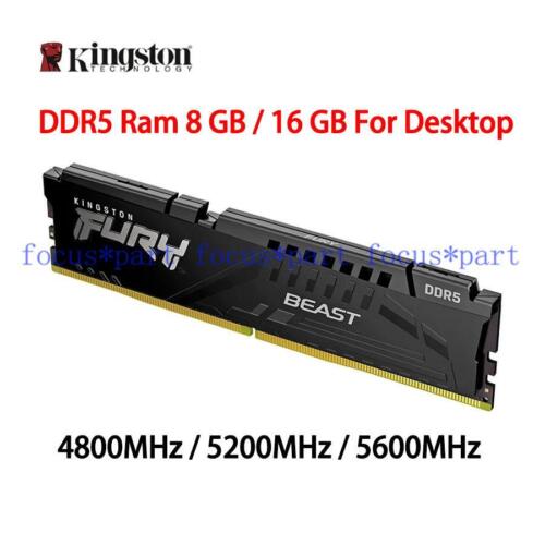 Fury Beast Ram 8GB/16GB/32GB DDR5 4800 5200 5600 MHz DIMM Desktop Memory 288Pin