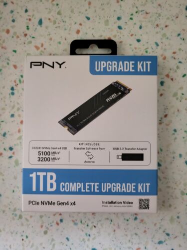 PNY CS2241 1TB PCIe Gen4 x4 SSD M280CS2241-1TBKIT-RB Upgrade Kit NEW