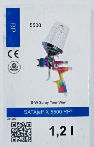 SATAjet X 5500 RP 1.2 I Standard Spray Gun W/RPS Cups  – New with Box Damage