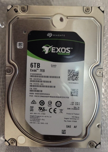 Seagate EXOS Enterprise ST6000NM0095 6TB, Internal 7200RPM, 3.5” 1YZ210-003 HDD