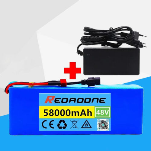 1000w 58000mAh High Capacity & Charger 48V 58Ah E-Bike Lithium-Ion Battery Pack