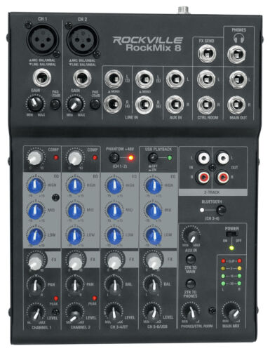 Rockville ROCKMIX USB Computer Recording Interface Mixer w/Compressor+Bluetooth