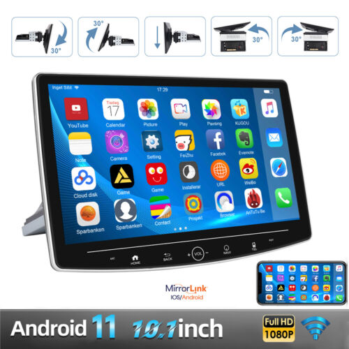 10.1” Android 11.0 Rotatable Touch Screen Car Stereo Radio GPS Wifi Single 1DIN