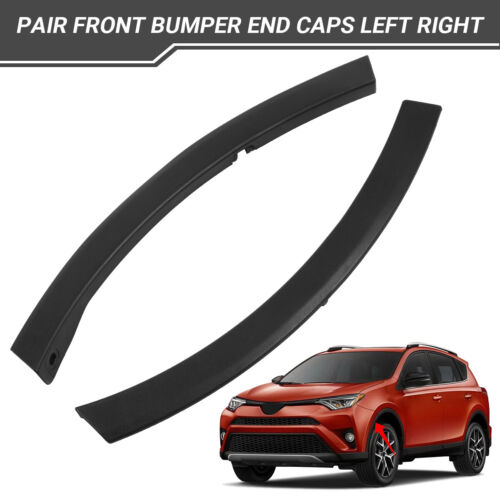 2pcs Front Bumper End Caps For Toyota RAV4 2016-2018 Textured Right & Left