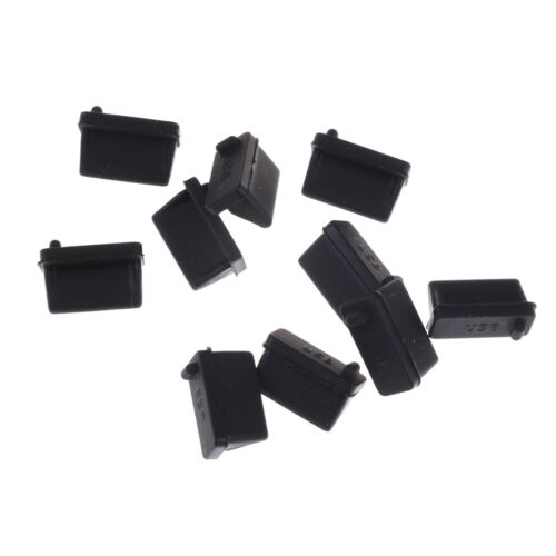 10X Black Rubber A Type Female USB Anti Dust Protector Plugs Stopper Cover C-ca@