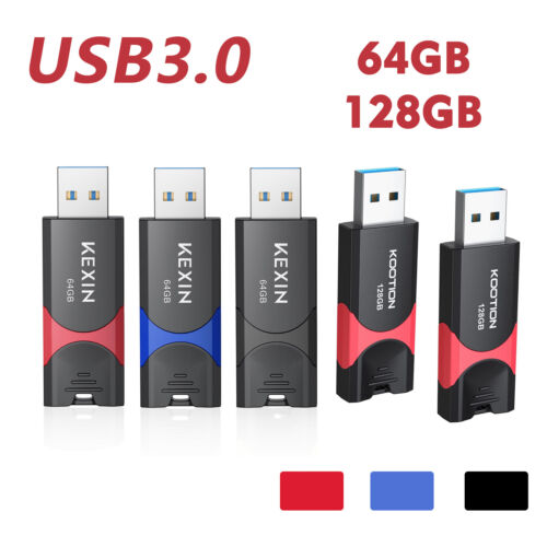 3Pack USB 3.0 Flash Drive Memory Stick Thumb Drives for File Data Storage 64GB