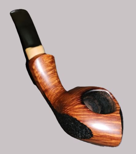 JARED COLES: Koi with Boxwood, Partial Sandblast Tobacco Pipe. Smoked.