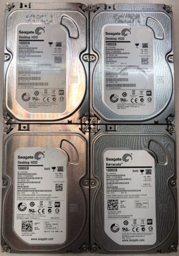 [LOT OF 4] Seagate Barracuda 1TB Slim 3.5″ 7200RPM SATA HDD [ST1000DM003] Tested