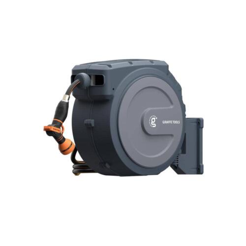 Giraffe Tools Wall Mounted Hose Reel-5/8 in.-90 ft.Garden Retractable Dark Grey