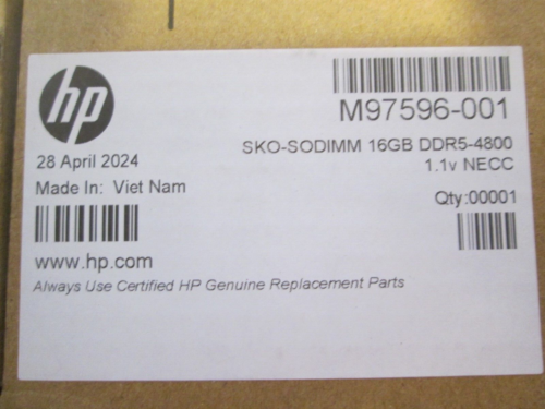 NEW IN HP BOX HP SKO-SODIMM 16GB DDR5 SDRAM Memory Module