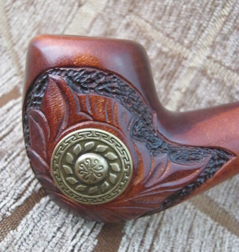 Handmade carved Wooden tobacco smoking pipe Legionnaire emblem Ukrainian pipes