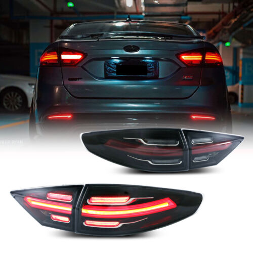 LED Black Tail Lights For Ford Fusion 2013-2020 Animation Sequential Rear Lamps