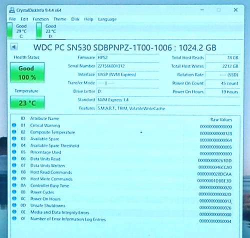 SDBPNPZ-1T00-1006 A Western Digital 1TB Nvme M.2 2280 PC SN530 Internal SSD