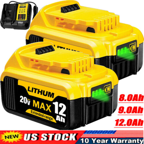 Packs For DeWalt 20V 20 Volt Max XR 12.0AH Lithium Ion Battery DCB206-2 DCB205-2