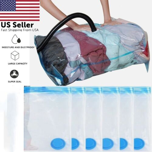 5 x Jumbo Vacuum Storage Bags Travel Space Saver Seal Clothes Organizer Bag