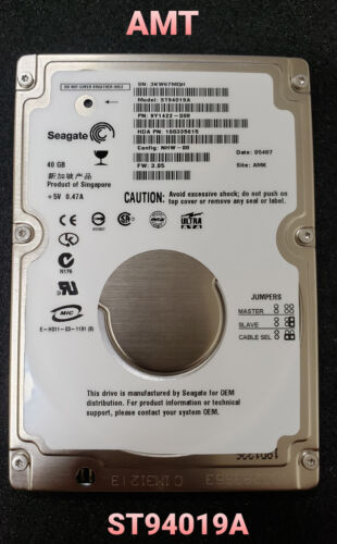 SEAGATE ST94019A 40GB IDE HARD DRIVE P/N: 9Y1422-008 AMK