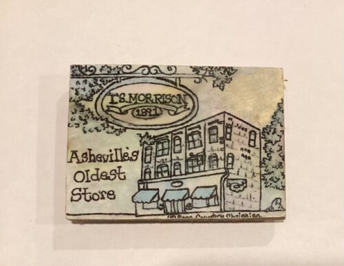 T. S. Morrison 1891 Asheville Oldest Store North Carolina Wood Fridge Magnet B14