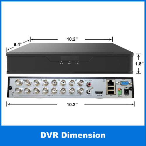 1PV DVR NVR 16 CH 16 Channel HD-TVI H.264 IP Remote monitoring 2TB HDD