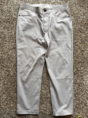 Public Rec Workday Pant Mens Tan Gray Polyester 35 X 27 Measured