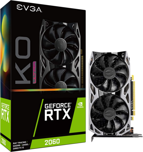 06G-P4-2068-KR Geforce RTX 2060 KO Ultra Gaming, 6GB GDDR6, Dual Fans, Metal Bac